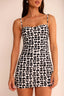 VESTIDO NOUI PRETO E BRANCO