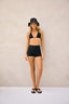 SHORT SASHA PRETO COM TEXTURA